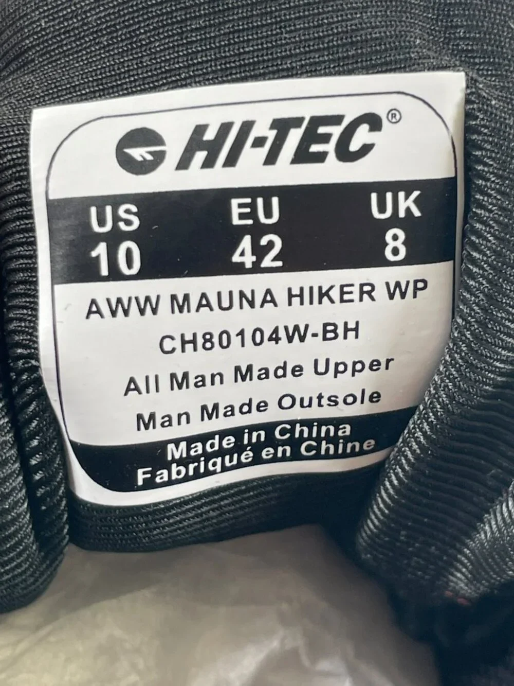 Hi-Tec AWW Mauna Hiker WP Black/White Waterproof Hiking Shoes Women's Sz 10 NEW